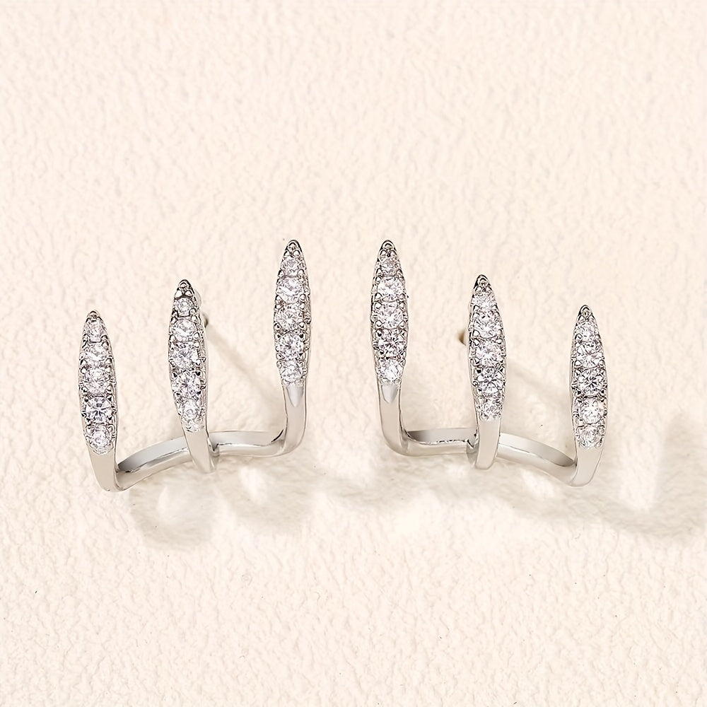 Elegante Ohrringe mit Strass und Drei-Krallen-Fassung