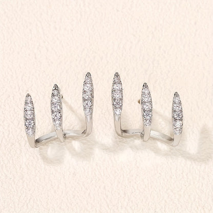 Elegante Ohrringe mit Strass und Drei-Krallen-Fassung