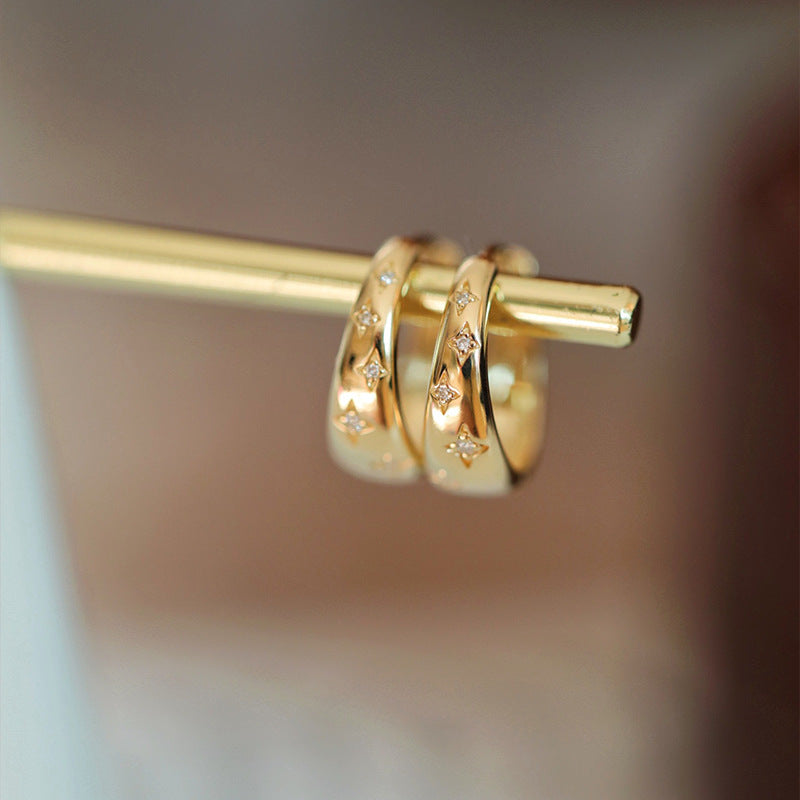 Luxuriöse Ohrringe in Gold und Silber