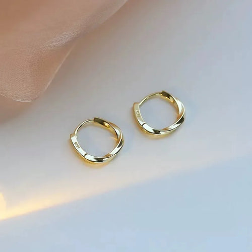 Runde Ohrringe aus Sterlingsilber mit Einlage