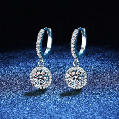 Ohrringe aus Sterlingsilber mit 1 Karat Moissanit