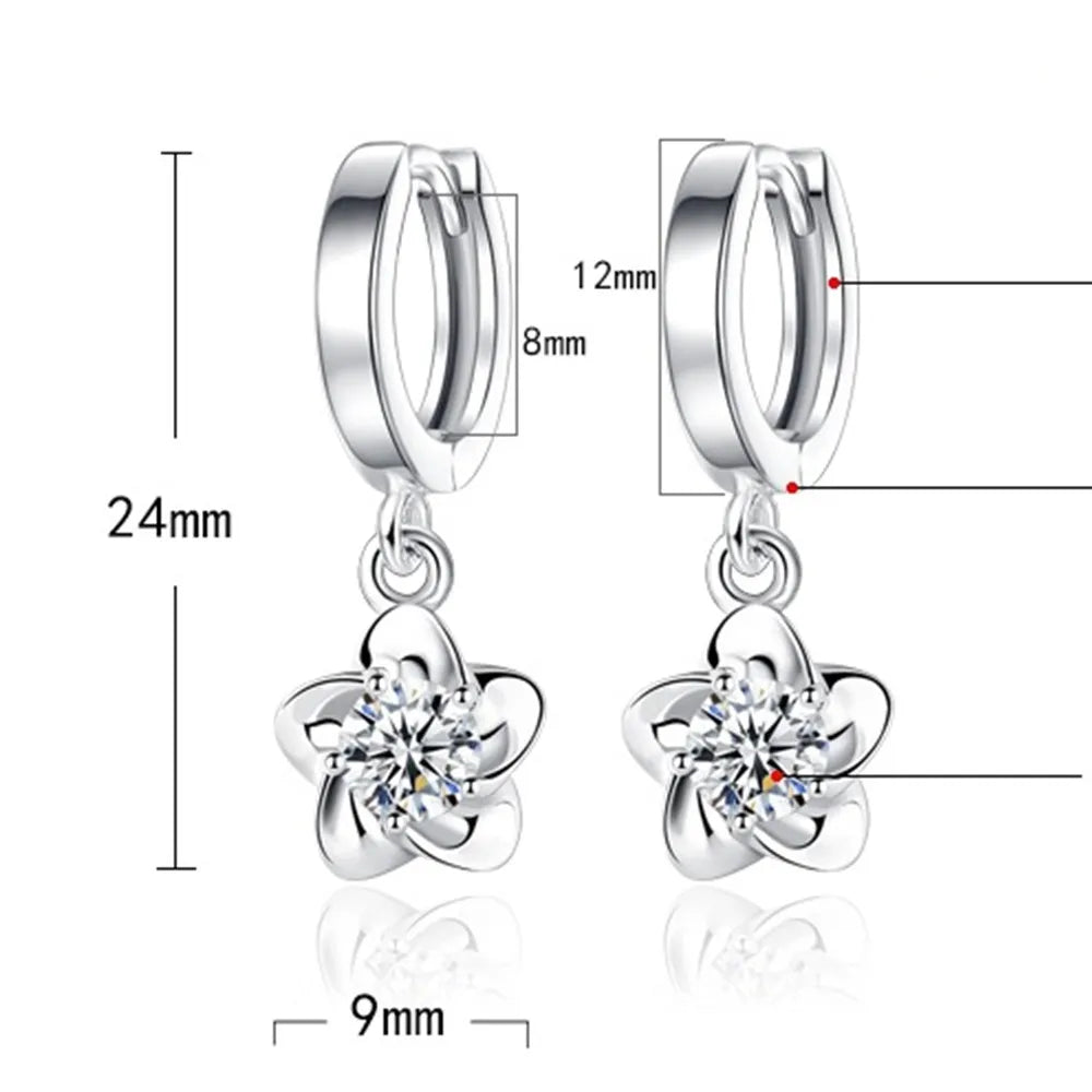 Ohrringe aus Sterlingsilber mit lila und weißem Zirkon