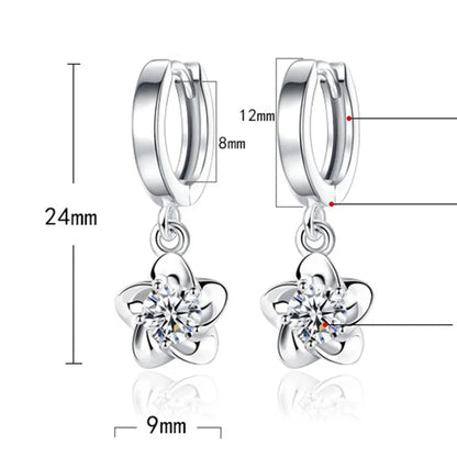 Ohrringe aus Sterlingsilber mit lila und weißem Zirkon