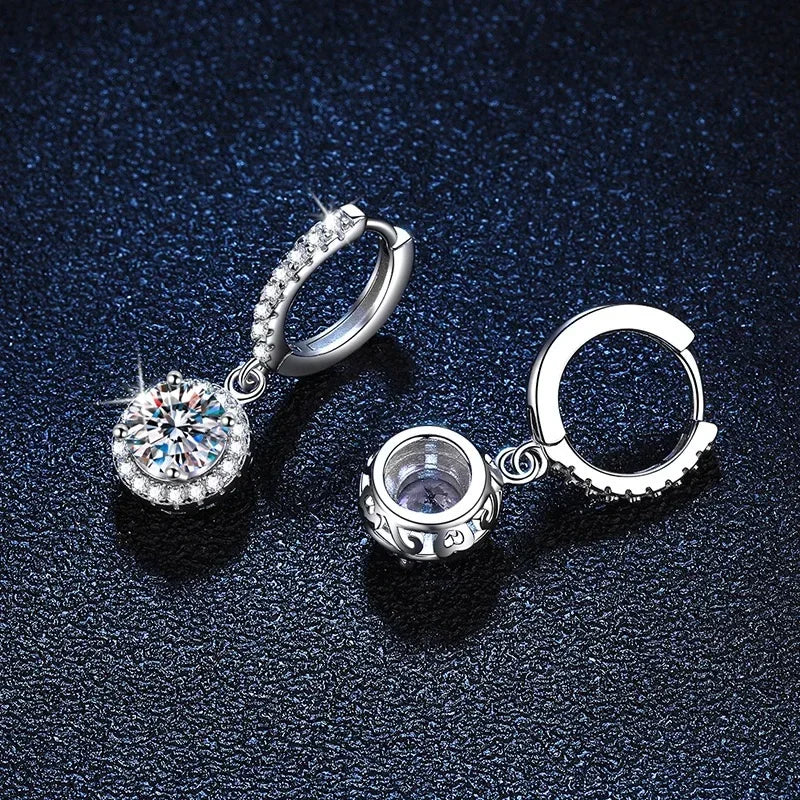 Ohrringe aus Sterlingsilber mit 1 Karat Moissanit