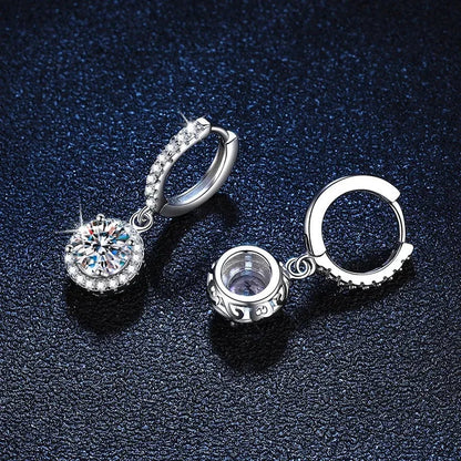 Ohrringe aus Sterlingsilber mit 1 Karat Moissanit