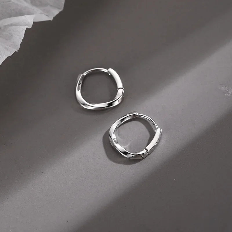 Runde Ohrringe aus Sterlingsilber mit Einlage