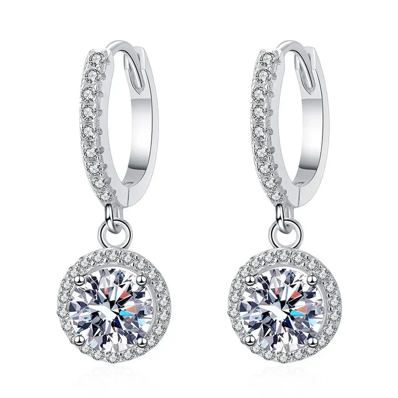 Ohrringe aus Sterlingsilber mit 1 Karat Moissanit
