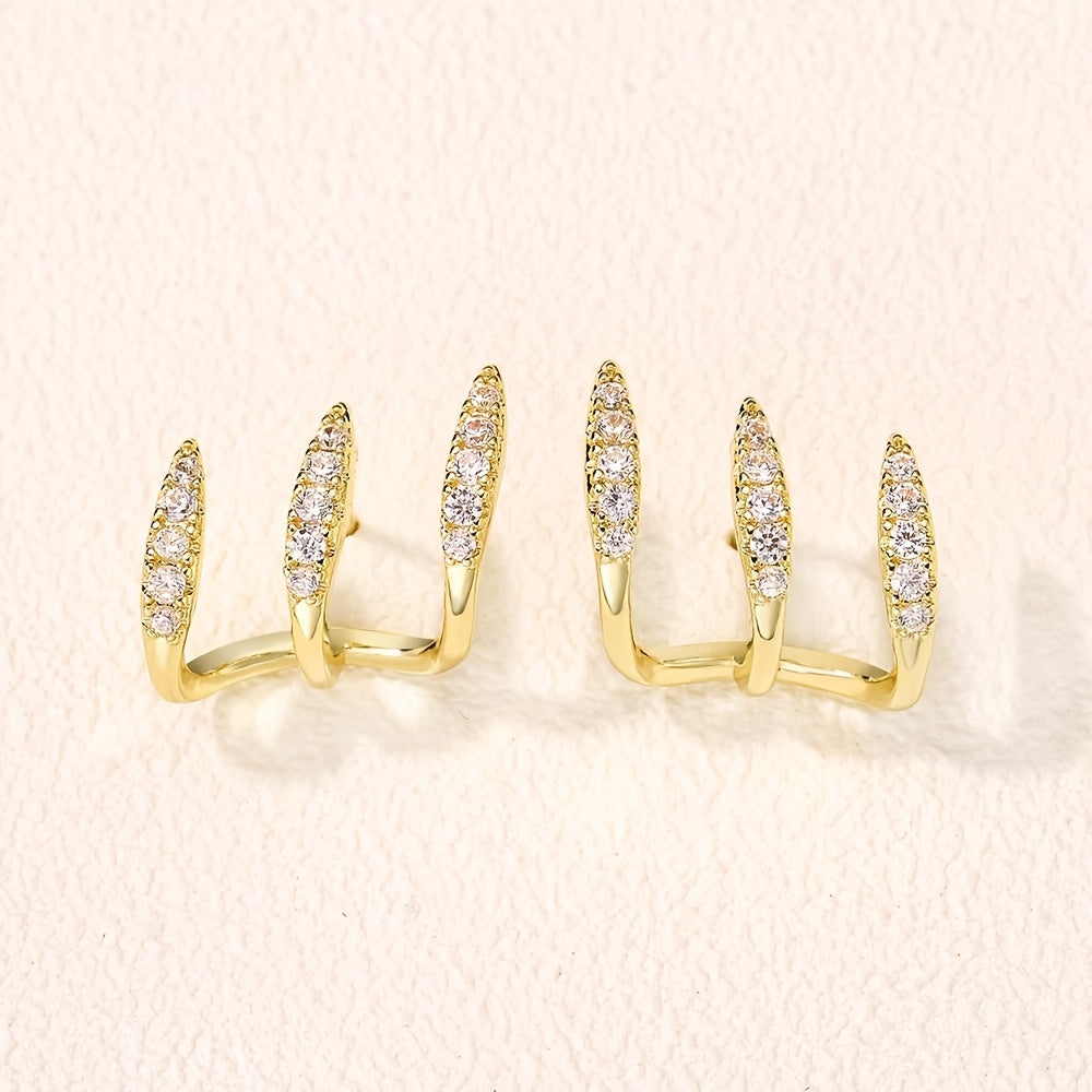 Elegante Ohrringe mit Strass und Drei-Krallen-Fassung