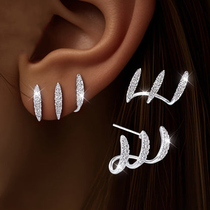 Elegante Ohrringe mit Strass und Drei-Krallen-Fassung