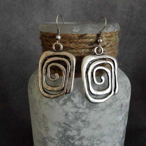 Vintage Spiral-Silberohrringe