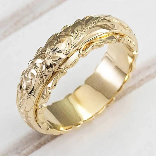 Goldring Antike Blüte