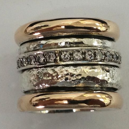 Breiter Vintage Ring in Gold und Silber